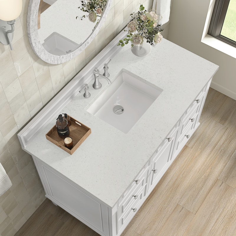 James Martin Vanities Lorelai 48" Single Vanity, Bright White - Lime Delight