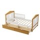 preview thumbnail 9 of 7, Wood House Shape Bed with Two Drawers and Fence for Girls Boys Teens