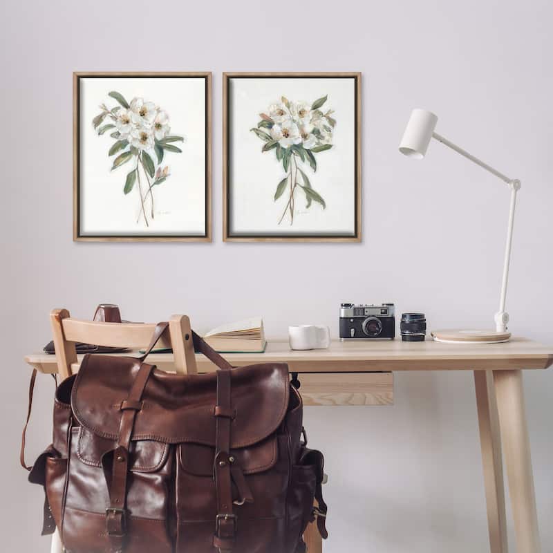 Stupell Wild Spring Flower Bundles Framed Floater Canvas Wall Art Design By Sally Swatland (Set of 2)