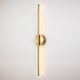 preview thumbnail 61 of 119, 1-Light Black/ Gold/ Nickel Modern Long Linear Strip Wall Sconce Dimmable LED Bathroom Vanity Light