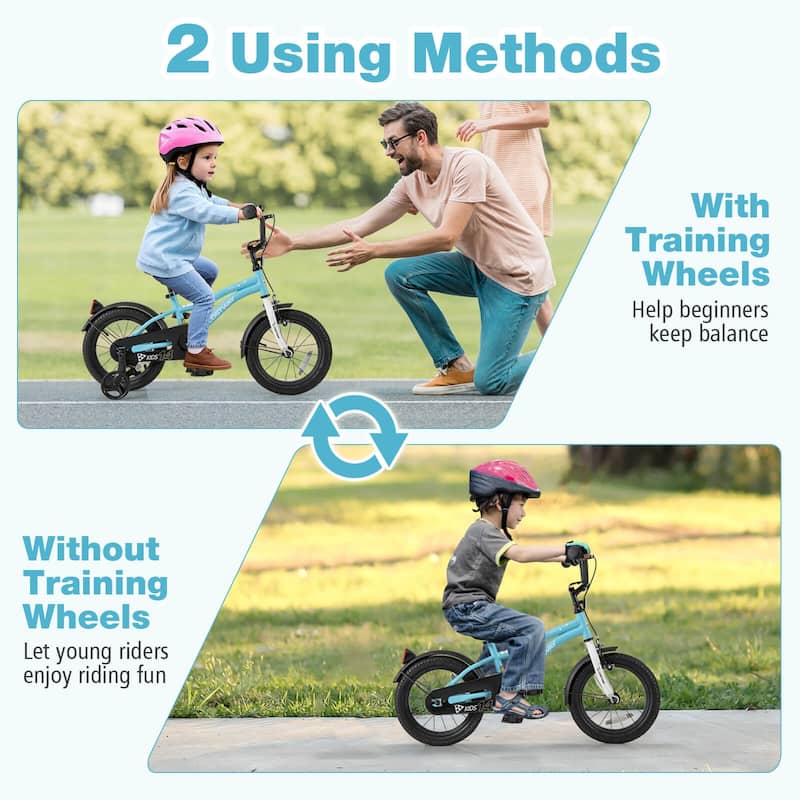 Costway 12"/14"/16"/18" Kids Bike for 3-4 Years Old Boys & Girls with