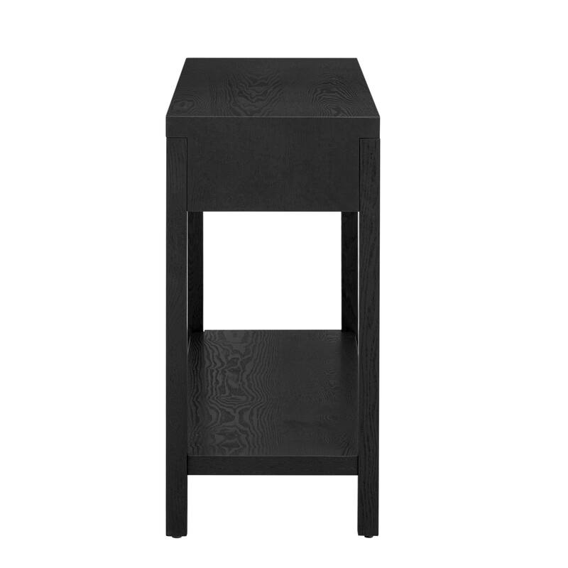 Modern Style Ash Veneer Console Tablewith Striped Design