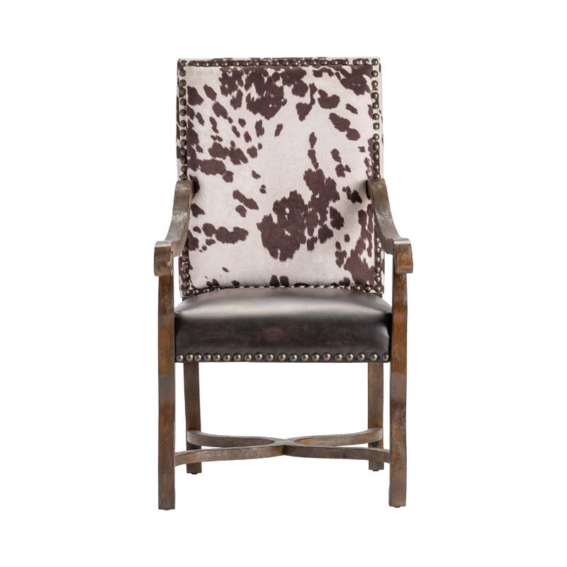 Mesquite Ranch Bonded Leather and Faux Cowhide Accent Chair - 30 x 24 x 42
