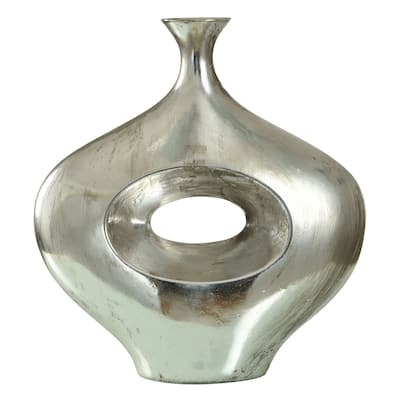 Concept Vase II - Contemporary Abstract Vase - Silver Metallic Finish