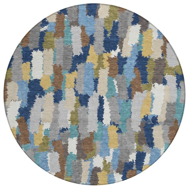 Machine Washable Indoor/ Outdoor Contemporary Stacks Chantille Rug