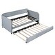 preview thumbnail 28 of 34, Upholstered Daybed Sofa Bed Twin With Trundle Bed and Wood Slat