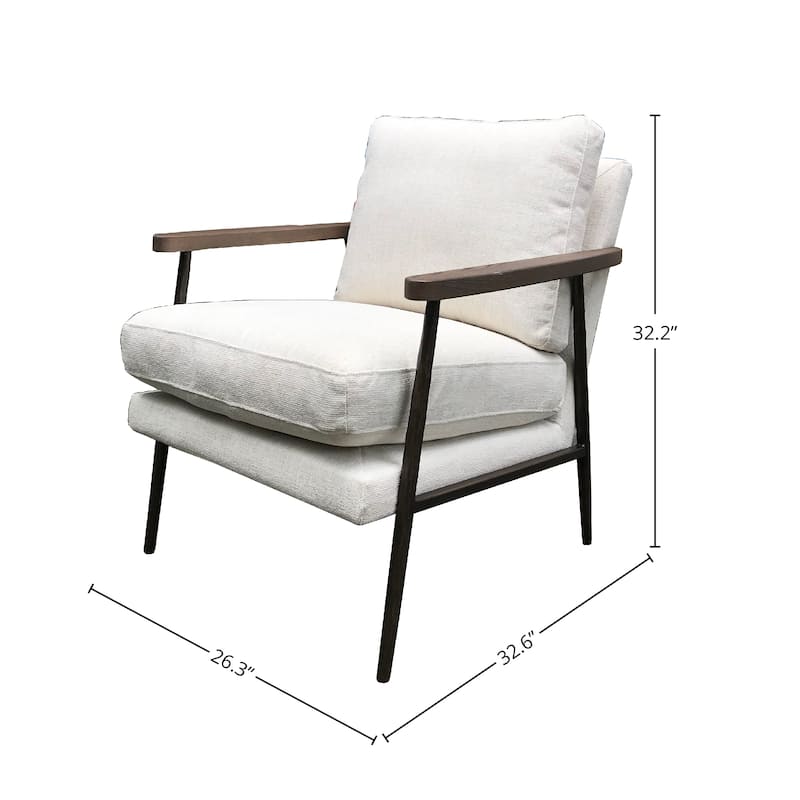 Steinbeck Oak Accent Chair, Alabaster