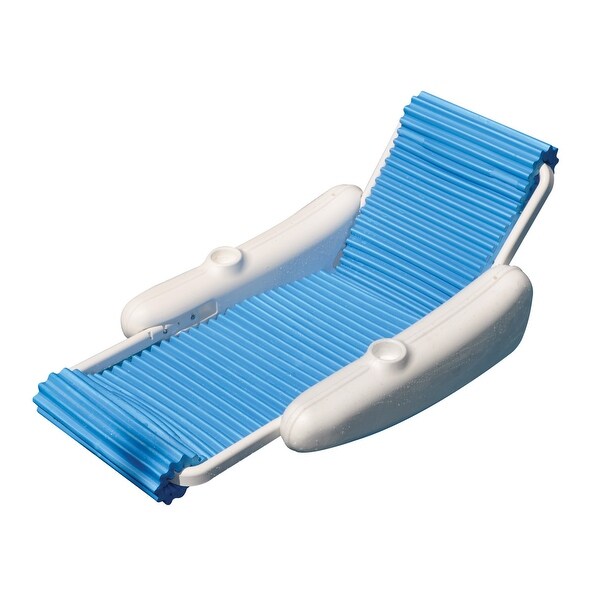 52" Blue and White Eva Float Swimming Pool Floating Lounge Chair - N/A