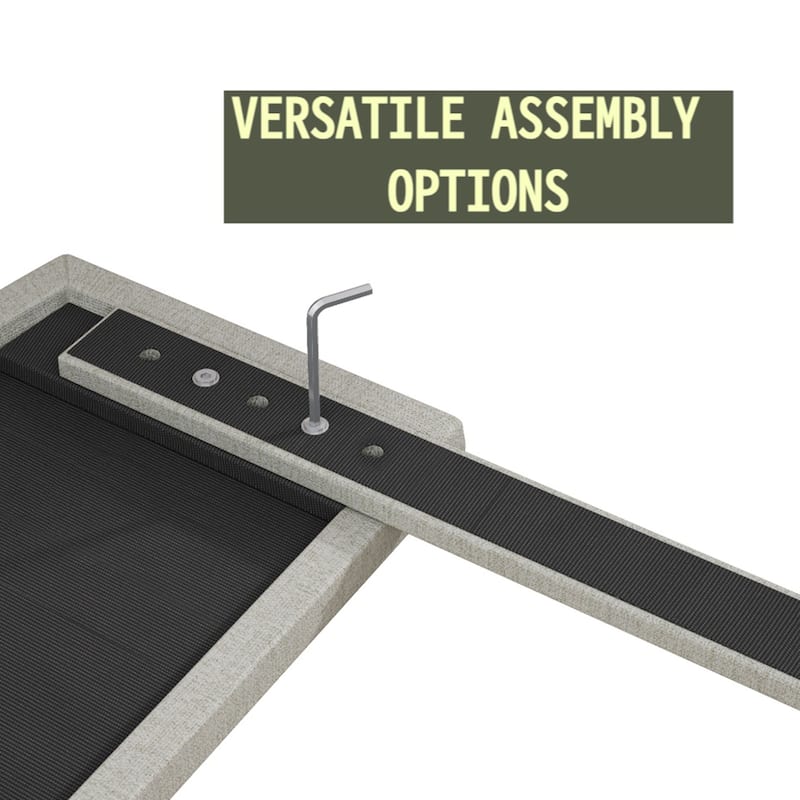 GDFStudio Bed Frame Upholstered Platform Bed with Adjustable Headboard