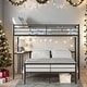 preview thumbnail 26 of 34, Versatile Use Twin Over Full Metal Bunk Bed with Desk