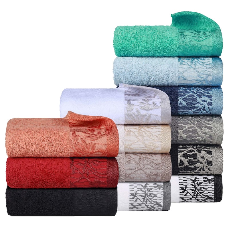 Superior Wisteria Cotton Floral Jacquard 8 Piece Bathroom Towel Set
