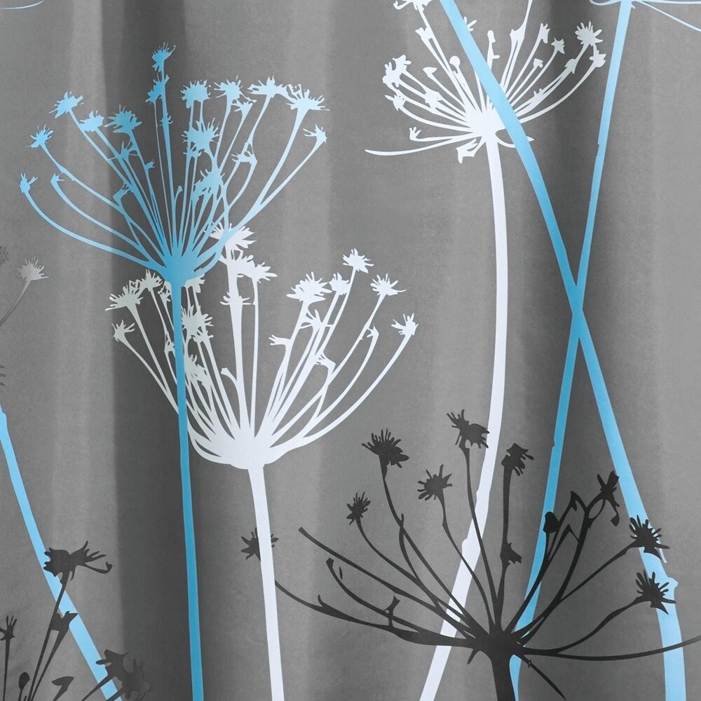 Durable Thistle Fabric Shower Curtain Gray//Blue//White//Black 72 x 72-Inch
