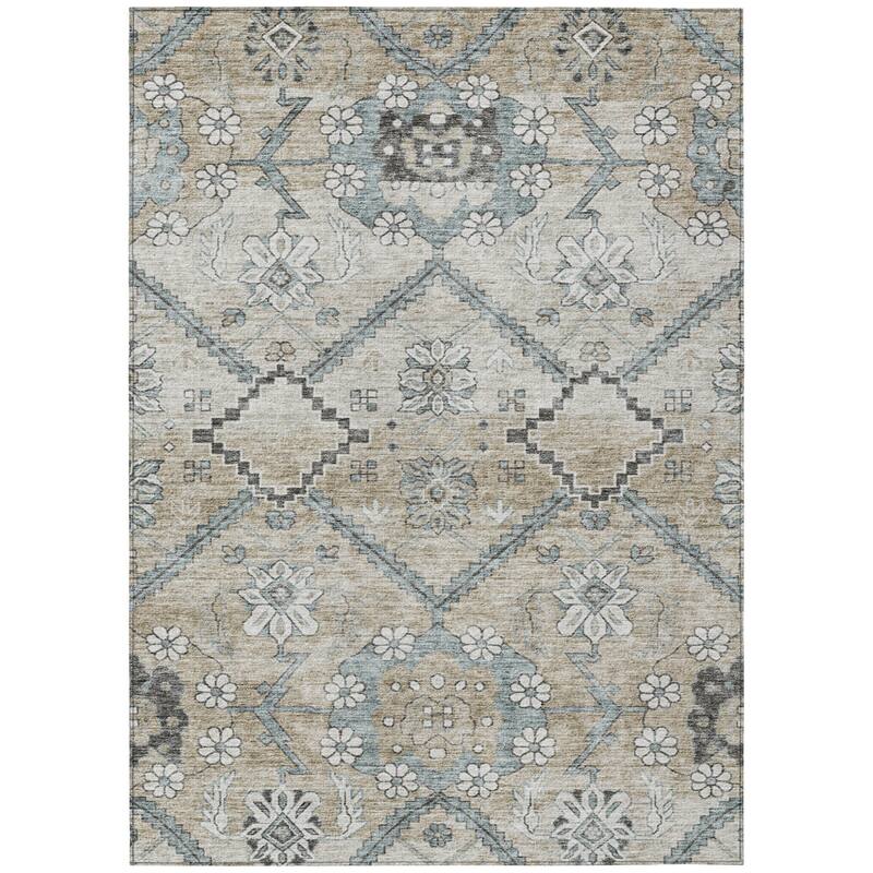 HomeRoots Floral Transitional Rectangle Outdoor Rug