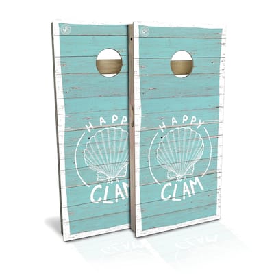 Happy As A Clam Outdoor Cornhole Board Set