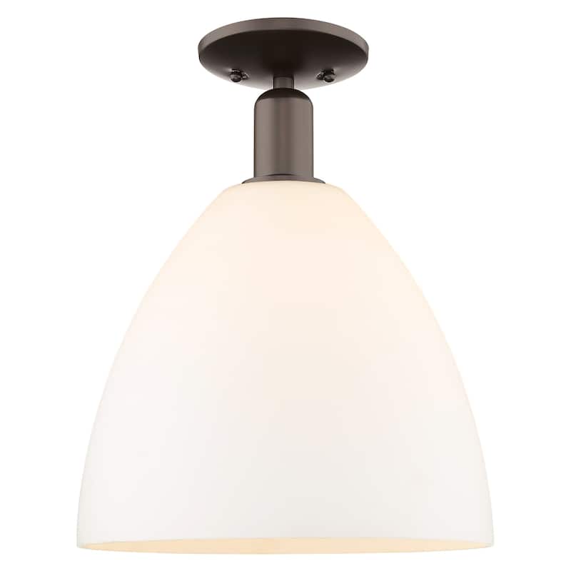 Innovations Lighting 716-1C-15-12 Bristol Semi-Flush Bristol 12" Wide - Oil Rubbed Bronze / Matte White