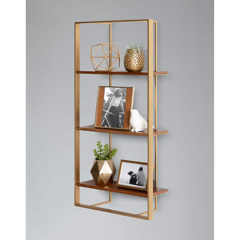 Kate and Laurel Kercheval Modern Wood Shelf