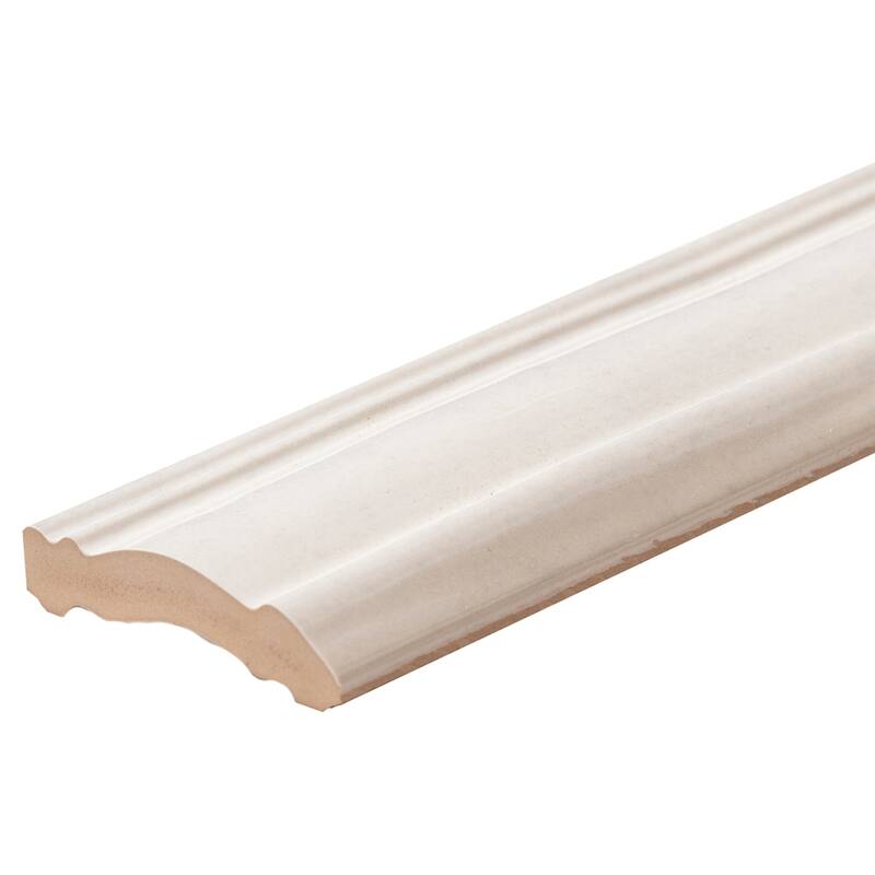 The Tile Life Waverly 3x12 White Polished Ceramic Chair Rail Wall Tile - 3 x 12 - 1 Piece