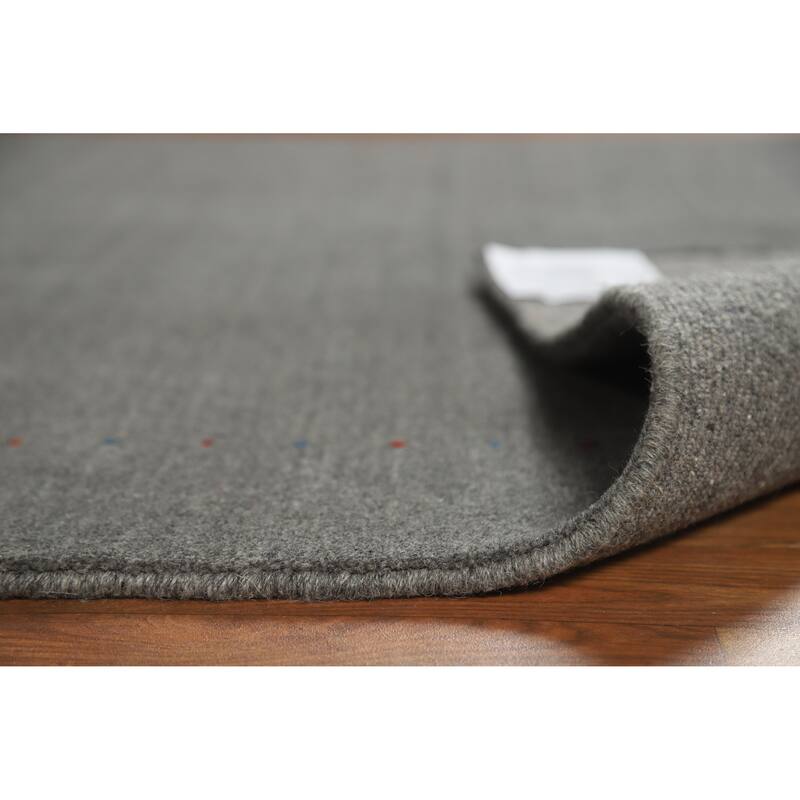 Tribal Gray Gabbeh Indian Area Rug Handmade Wool Carpet - 4'9" x 7'10"