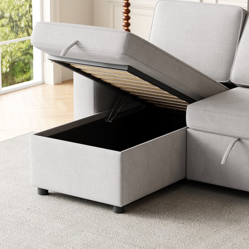 2 in 1 Pull Out Sofa Bed with Storage Sofa