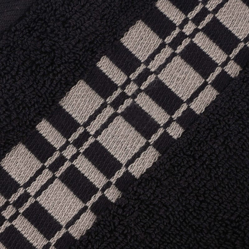 Superior Larissa Cotton Embroidered Geometric Border Bath Towel Set of 4