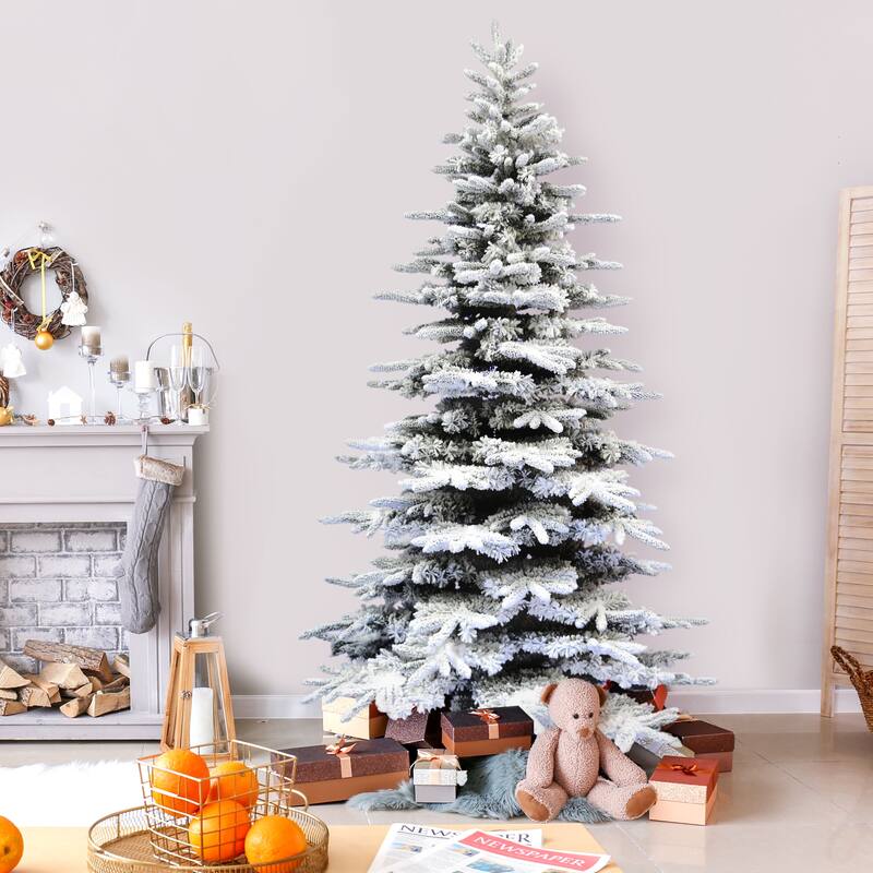 Fraser Hill Farm 9-Ft. Unlit Flocked Pine Valley Artificial Christmas Tree