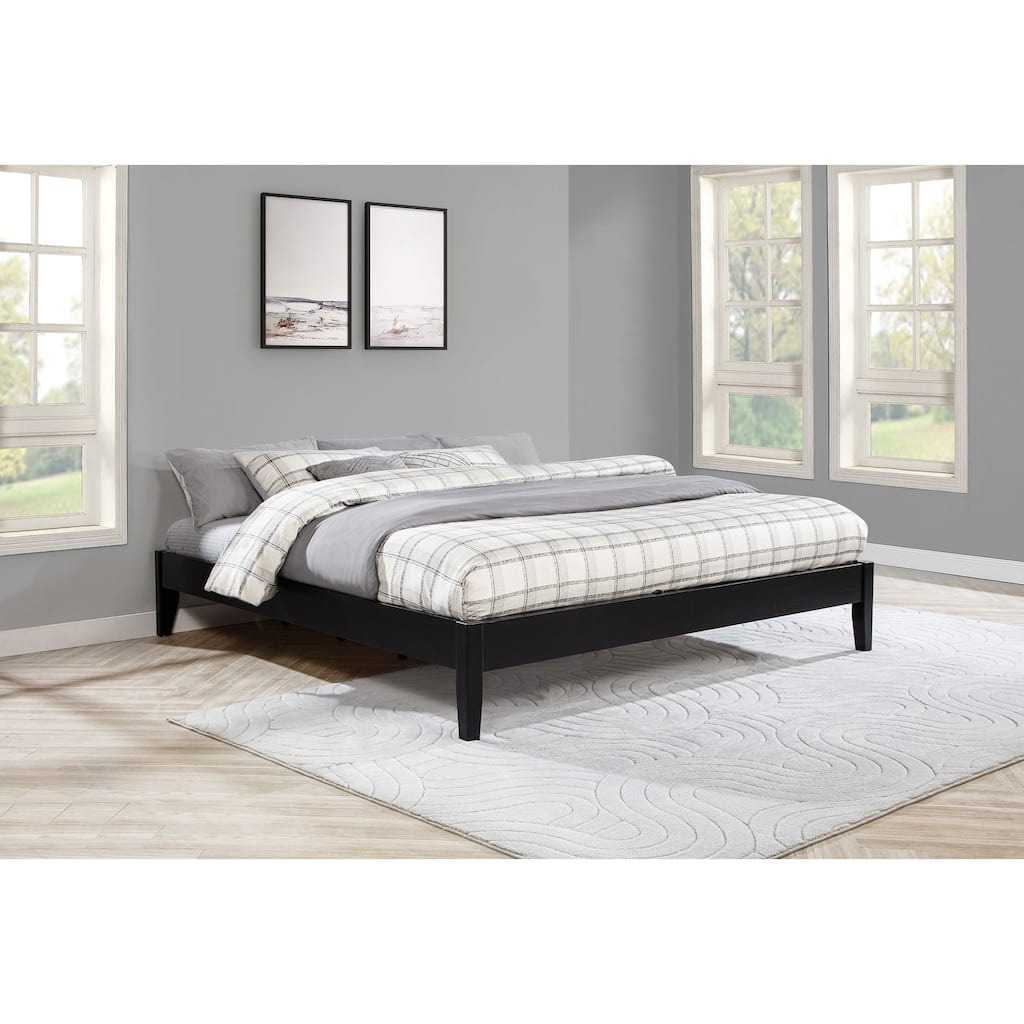 Black California King Platform Bed with Universal Design
