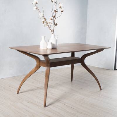Logan Natural Walnut Finish Wood Dining Table