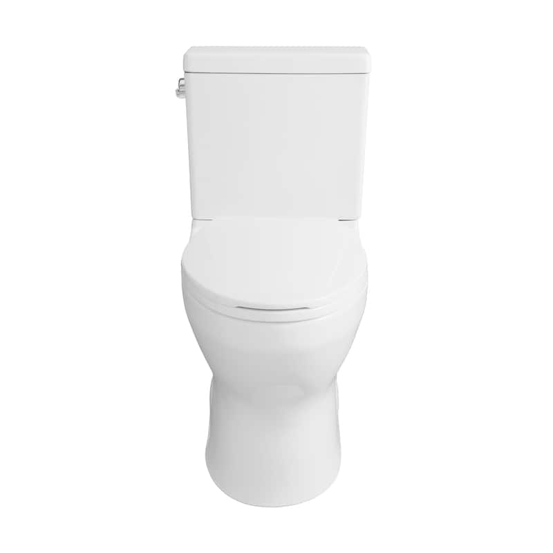 Chaux Two-Piece Elongated Left Side Flush Handle Toilet 1.28 Gpf - 28.35" x 15.15" 32.5" - 28.35" x 15.15" 32.5" - White