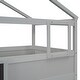 preview thumbnail 7 of 26, Twin over Full House Bunk Bed with Storage Staircase & Blackboard, Grey