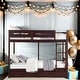 preview thumbnail 1 of 10, Twin/Twin Bunk Bed with Storage and Ladder Brown