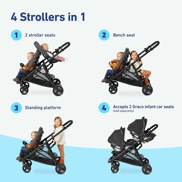 Graco Ready2Grow 2.0 Double Stroller, Rafa - N/A - Bed Bath