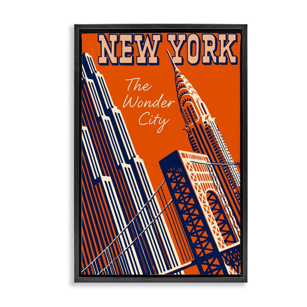 Stupell New York The Wonder City Framed Floater Canvas Wall Art Design By Marcus Jules