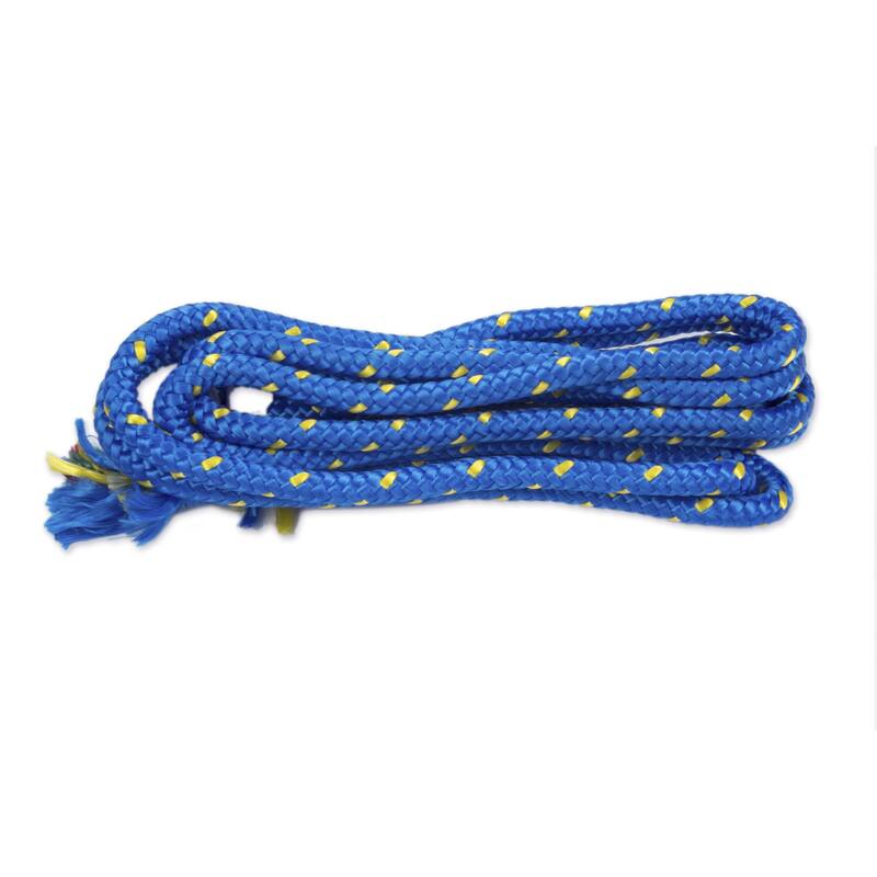 Cool Turquoise and Blue Stripe Hand Knotted Rope Style Nylon Single Hammock