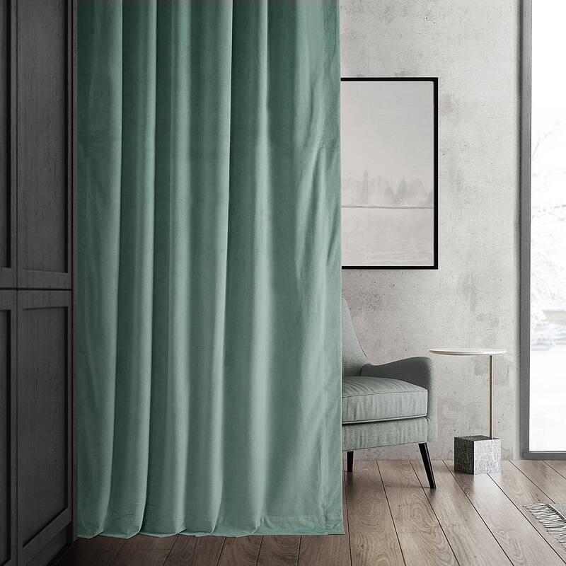 Exclusive Fabrics Signature Velvet Blackout Curtains - 96 Inches Long, (1 Panel) - Luxurious Drapery for Light Control.