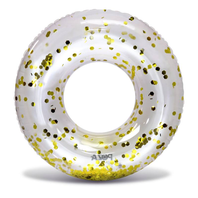CoTa Global Inflatable Pearl White Gold Pool Float Tube with Confetti - 36 inches
