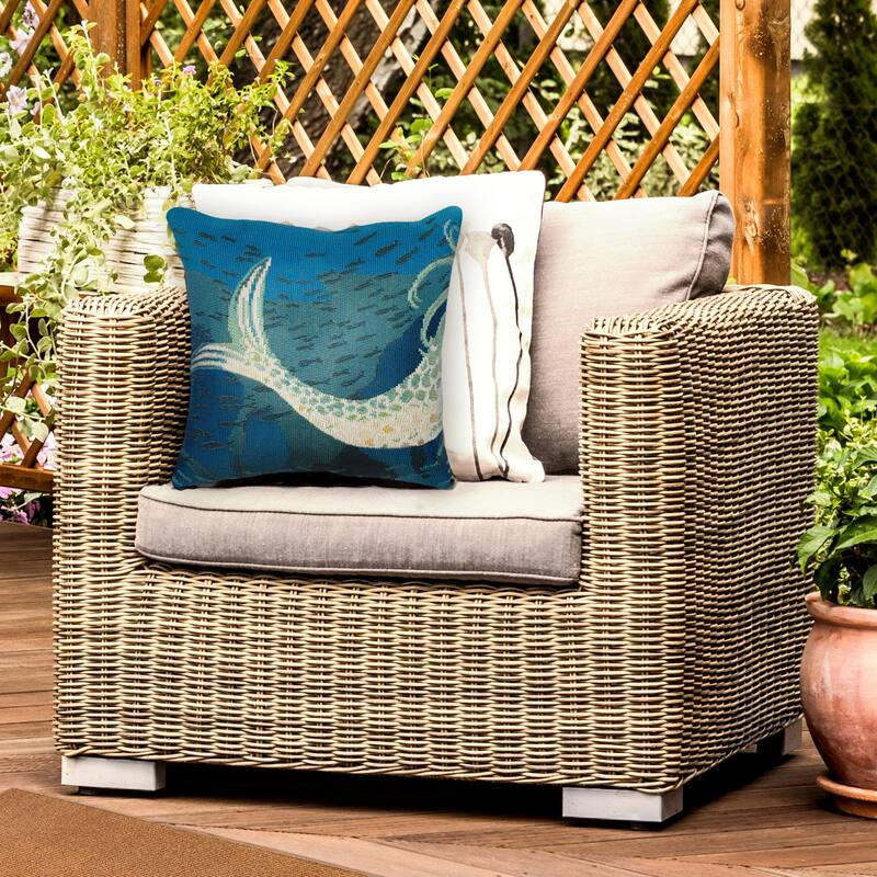 Liora Manne Marina Mermaids Are Real Indoor/Outdoor Pillow