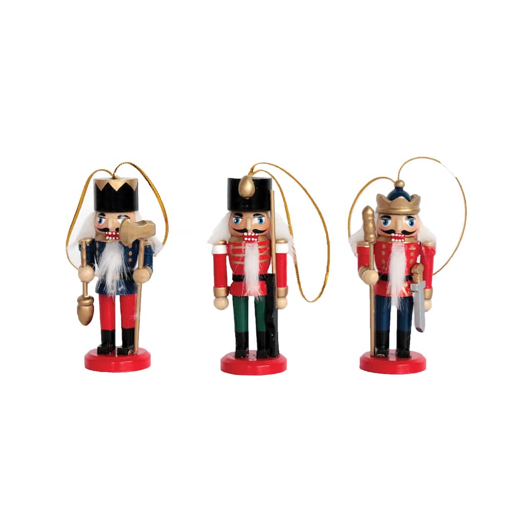 3.3 inch Nutcracker Ornaments, Set of 3