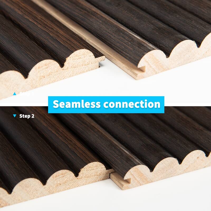 Art3d Wood Grain 3D Slat Wall Paneling,103.94"x5.71",4 Panels - 103.94"x5.71"