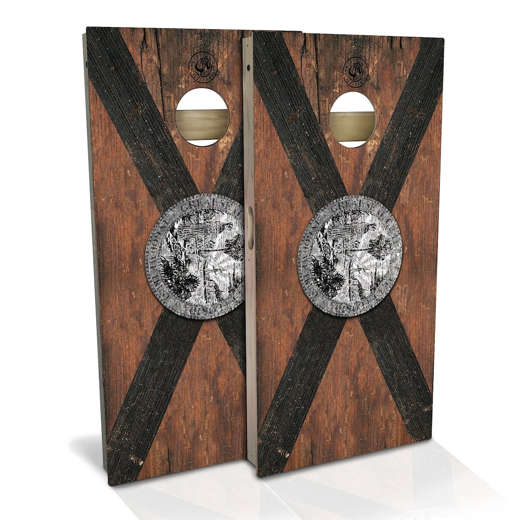 Florida Flag Rustic Outdoor Cornhole Board Set