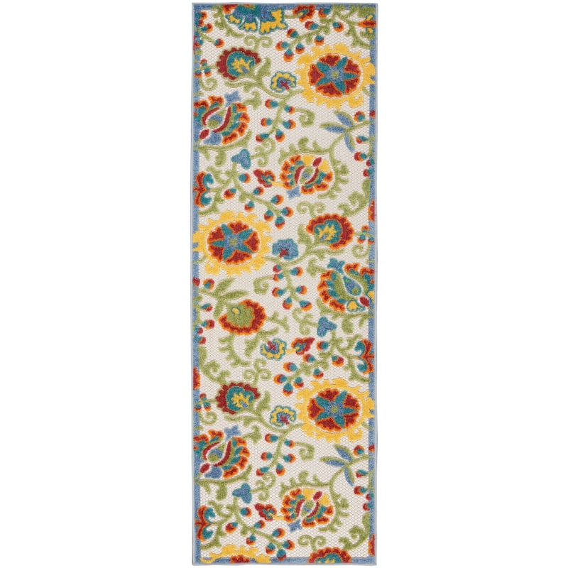 Nourison Alice Indoor/Outdoor Floral Area Rug - 2' x 6' - Ivory/Multicolor