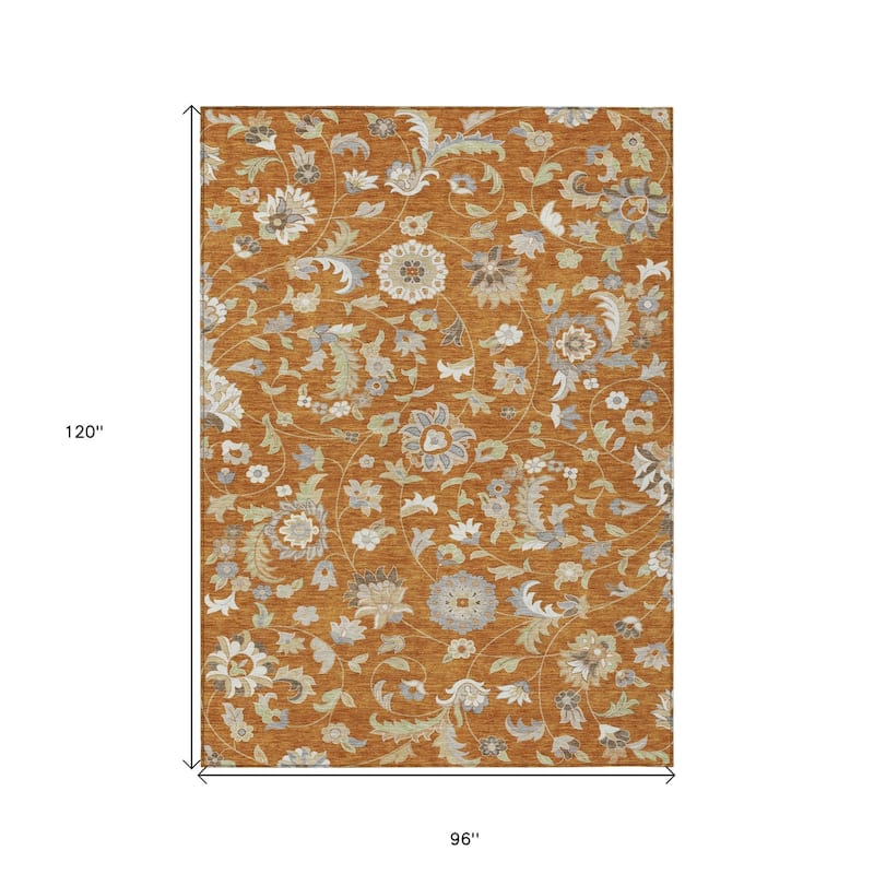 HomeRoots Floral Transitional Rectangle Outdoor Rug