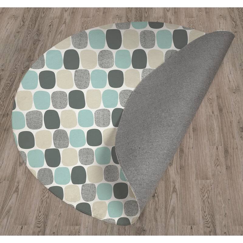 MID CENTURY OVALS TEAL Area Rug by Kavka Designs Bed Bath & Beyond