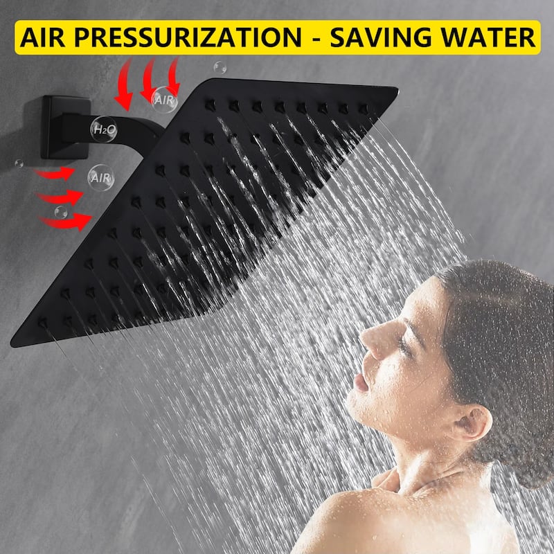 8" Square High Pressure Rain Shower Head,304 Stainless Steel Rain Shower Head - 8"X8"