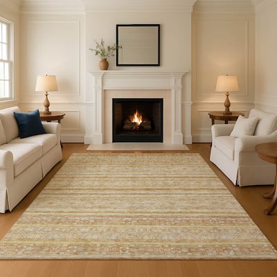 Premium Washable Super Soft Global Stripes Mayfield Rug