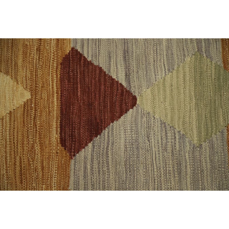 Hand Woven Oriental 100% Wool Carpet Southwestern Modern Multi-Colored Kilim Area Rug - 4' 11'' X 3' 0''