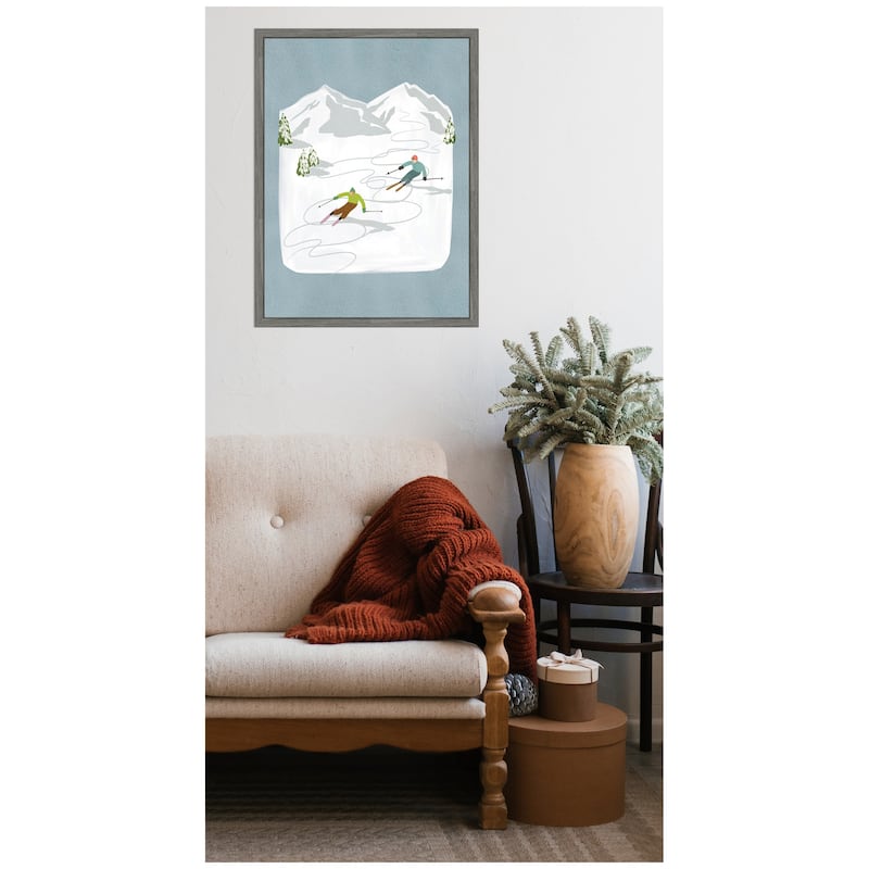 Kate and Laurel Framed Canvas Skiers l by Nikita Jariwala