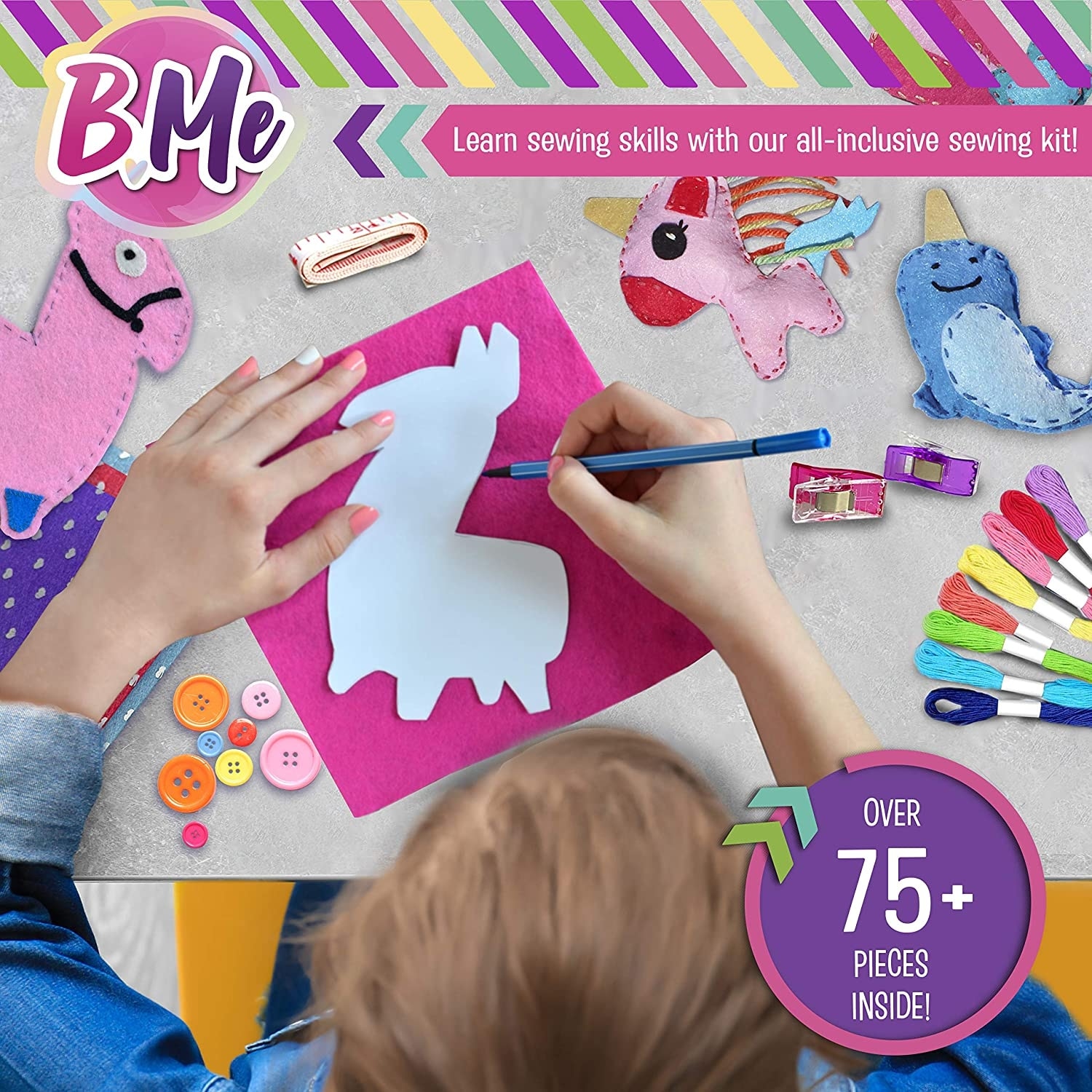  HKKYO Sewing Kit for Kids Ages 8-12, Kids Sewing Kit, Felt  Sewing for Kids, Learn to Sew Craft Kit for Beginners, DIY for Girls and  Boys, Sewing Pattern Treats Unicorn Animal 