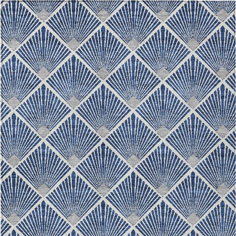 HomeRoots Geometric Transitional Rectangle Outdoor Rug