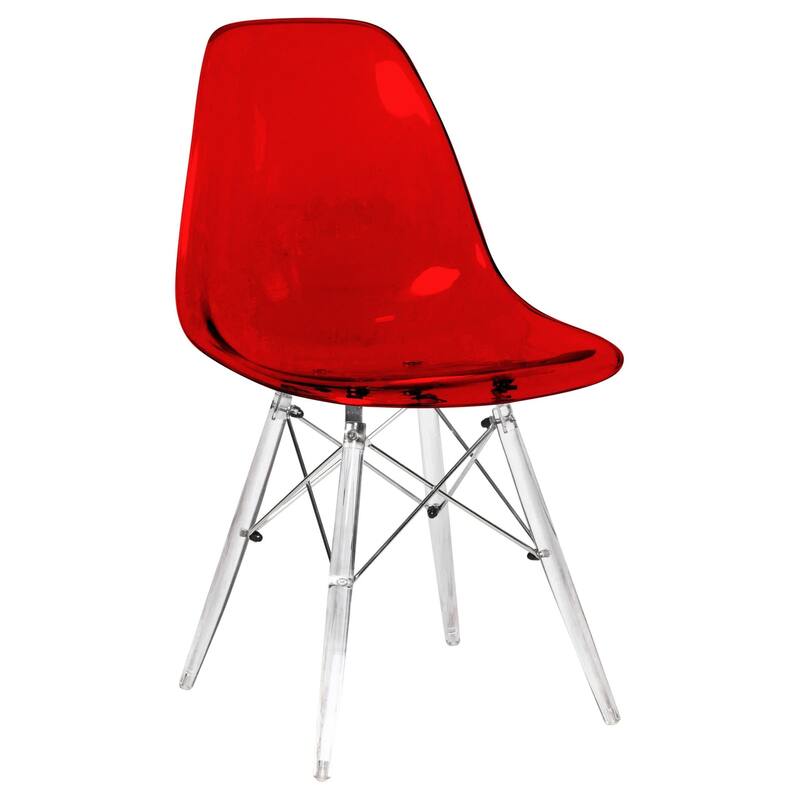 Crescro Dining Chair in Acrylic with Eifel Legs Design Banquet Side Chair (Set of 4) for Indoor and Outdoor - 32" Height