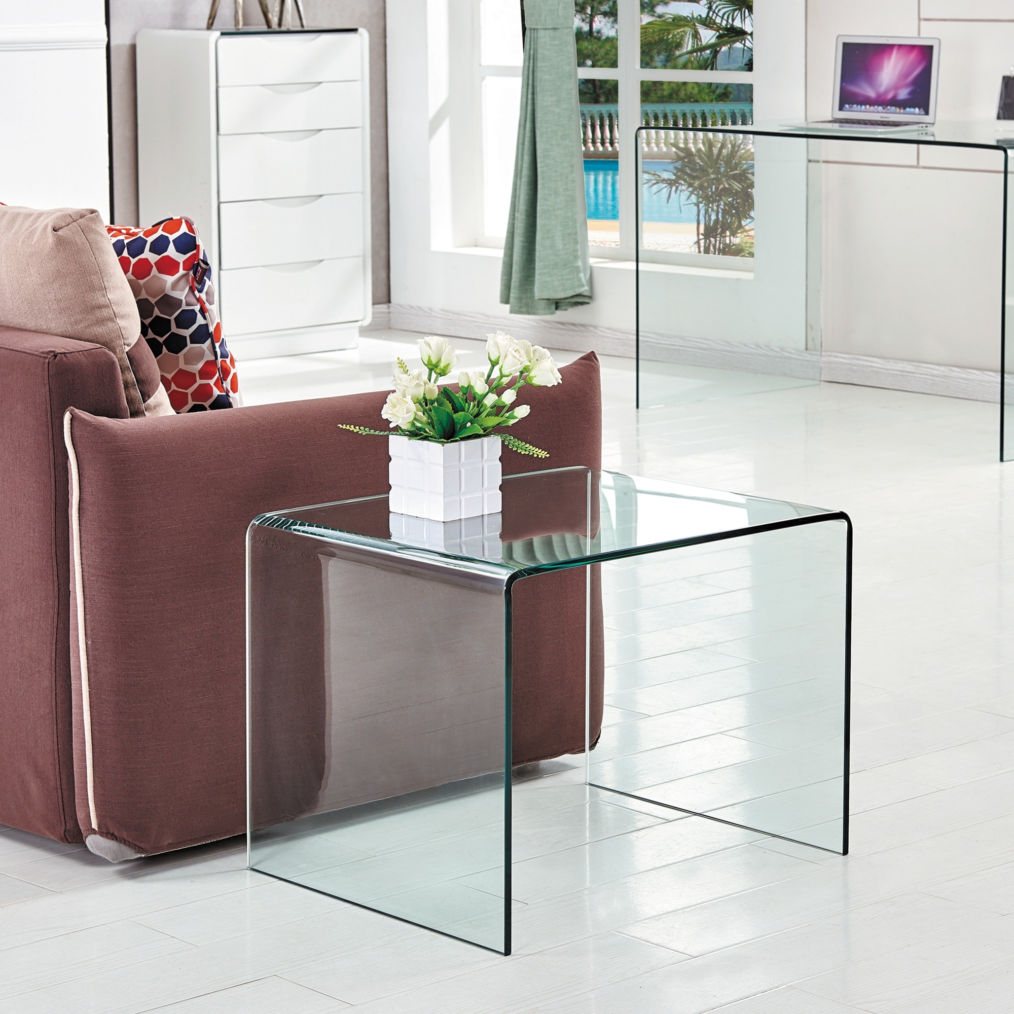 Tempered Trasparent Glass End Table Small Sofa Table Bed Bath Beyond 39029398
